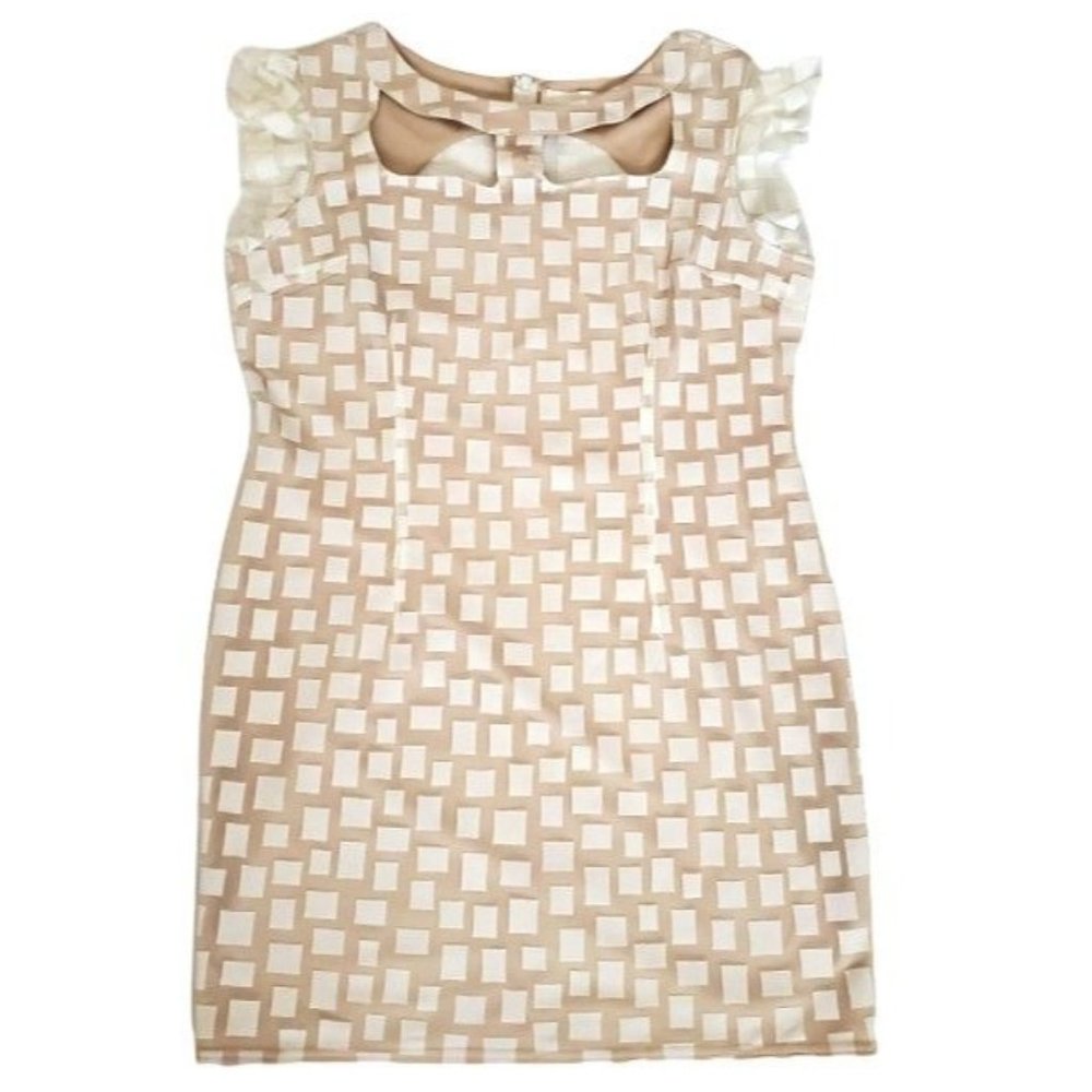 Katia Women's Plus Size Cut-Out Details Flutter Sleeve Mini Dress Ivory Size 3XL - Picture 5 of 16